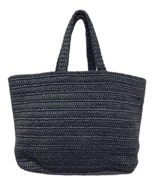 Saint Laurent Paris（サンローランパリ）Saint Laurent Paris (サンローランパリ) リヴゴーシュフェイクラフィアトートバッグ ブラックの古着・服飾アイテム