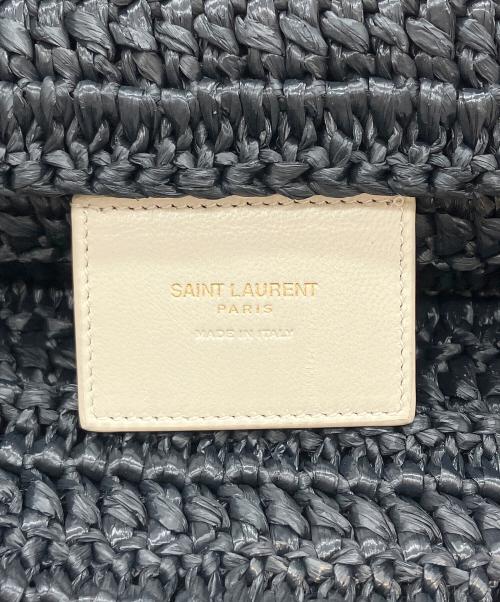 Saint Laurent Paris（サンローランパリ）Saint Laurent Paris (サンローランパリ) リヴゴーシュフェイクラフィアトートバッグ ブラックの古着・服飾アイテム