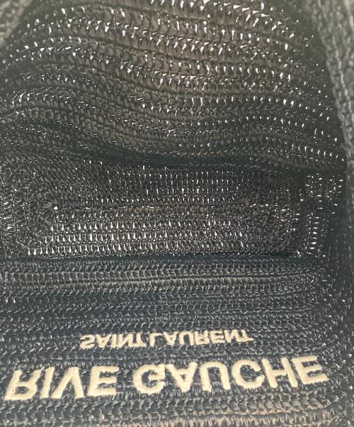 Saint Laurent Paris（サンローランパリ）Saint Laurent Paris (サンローランパリ) リヴゴーシュフェイクラフィアトートバッグ ブラックの古着・服飾アイテム