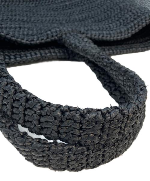 Saint Laurent Paris（サンローランパリ）Saint Laurent Paris (サンローランパリ) リヴゴーシュフェイクラフィアトートバッグ ブラックの古着・服飾アイテム