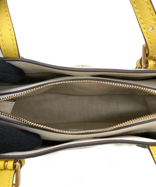 TORY BURCH（トリーバーチ）TORY BURCH (トリーバーチ) ハンドバッグ ホワイト×イエローの古着・服飾アイテム
