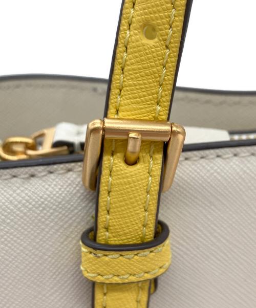 TORY BURCH（トリーバーチ）TORY BURCH (トリーバーチ) ハンドバッグ ホワイト×イエローの古着・服飾アイテム