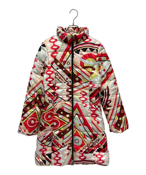 Emilio Pucci（エミリオ プッチ）Emilio Pucci (エミリオ プッチ) 中綿コート ピンク×レッド サイズ:Freeの古着・服飾アイテム