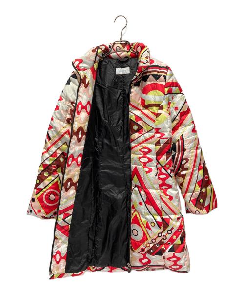 Emilio Pucci（エミリオ プッチ）Emilio Pucci (エミリオ プッチ) 中綿コート ピンク×レッド サイズ:Freeの古着・服飾アイテム