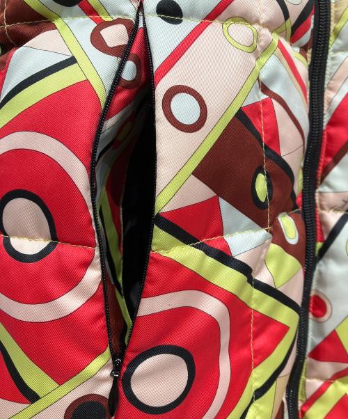Emilio Pucci（エミリオ プッチ）Emilio Pucci (エミリオ プッチ) 中綿コート ピンク×レッド サイズ:Freeの古着・服飾アイテム