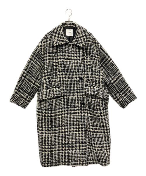 CLANE（クラネ）CLANE (クラネ) SHORT SHAGGY COCOON OVER COAT ホワイト×ブラックの古着・服飾アイテム