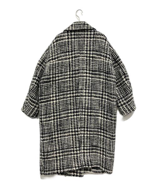 CLANE（クラネ）CLANE (クラネ) SHORT SHAGGY COCOON OVER COAT ホワイト×ブラックの古着・服飾アイテム