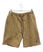 A BATHING APEア ベイシング エイプ）の古着「SPORT MONOGRAM METAL LOGO PIN SWEAT SHORTS」｜ブラウン
