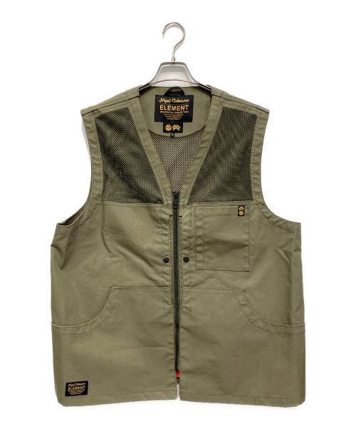 NIGEL CABOURN（ナイジェルケーボン）NIGEL CABOURN (ナイジェルケーボン) ELEMENT (エレメント) ジップベスト オリーブ サイズ:52の古着・服飾アイテム