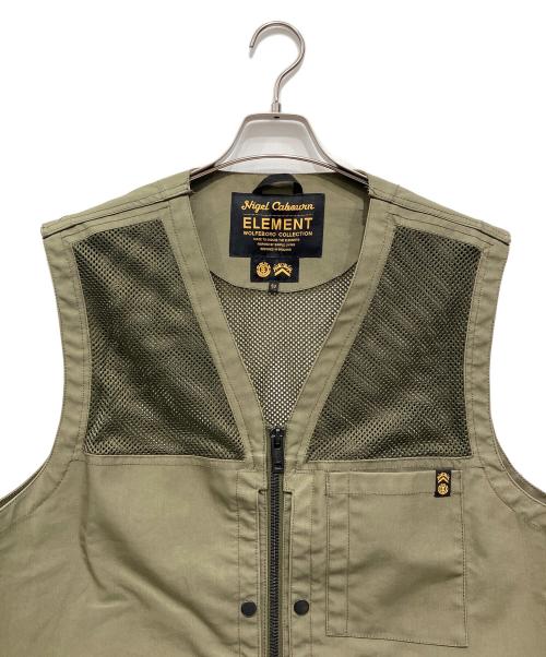 NIGEL CABOURN（ナイジェルケーボン）NIGEL CABOURN (ナイジェルケーボン) ELEMENT (エレメント) ジップベスト オリーブ サイズ:52の古着・服飾アイテム