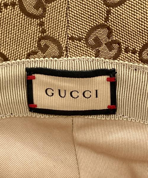 GUCCI（グッチ）GUCCI (グッチ) GGキャンバス フェドラハット ベージュ×ブラウン サイズ:Sの古着・服飾アイテム
