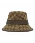 中古・古着 GUCCI (グッチ) GGキャンバス フェドラハット ベージュ×ブラウン サイズ:S：30000円