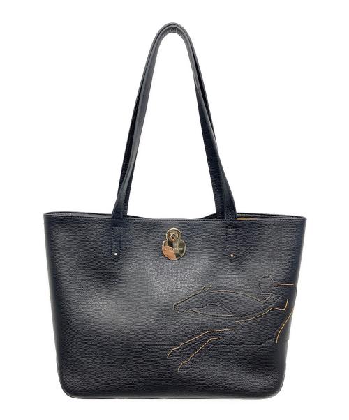 LONGCHAMP（ロンシャン）LONGCHAMP (ロンシャン) レザートートバッグ ブラックの古着・服飾アイテム