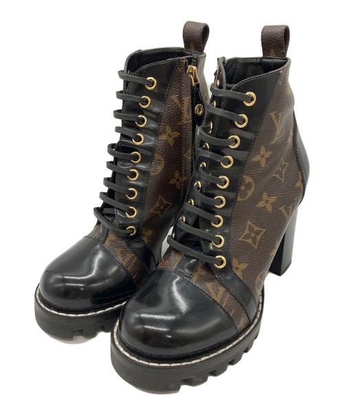 LOUIS VUITTON（ルイ ヴィトン）LOUIS VUITTON (ルイ ヴィトン) スタートレイルアンクルブーツ ブラック×ブラウン サイズ:36 1/2の古着・服飾アイテム