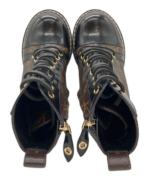 LOUIS VUITTON（ルイ ヴィトン）LOUIS VUITTON (ルイ ヴィトン) スタートレイルアンクルブーツ ブラック×ブラウン サイズ:36 1/2の古着・服飾アイテム