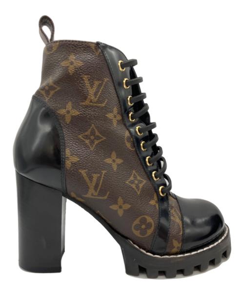 LOUIS VUITTON（ルイ ヴィトン）LOUIS VUITTON (ルイ ヴィトン) スタートレイルアンクルブーツ ブラック×ブラウン サイズ:36 1/2の古着・服飾アイテム