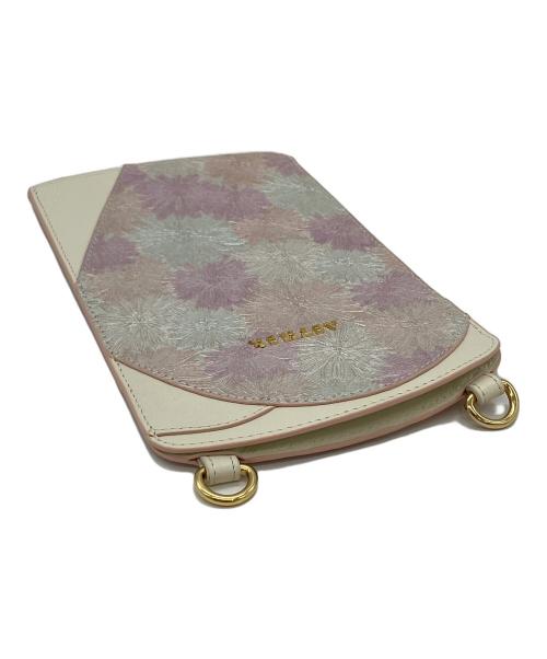 AETHER（エーテル）AETHER (エーテル) スマホショルダーポシェット ホワイト×ピンクの古着・服飾アイテム
