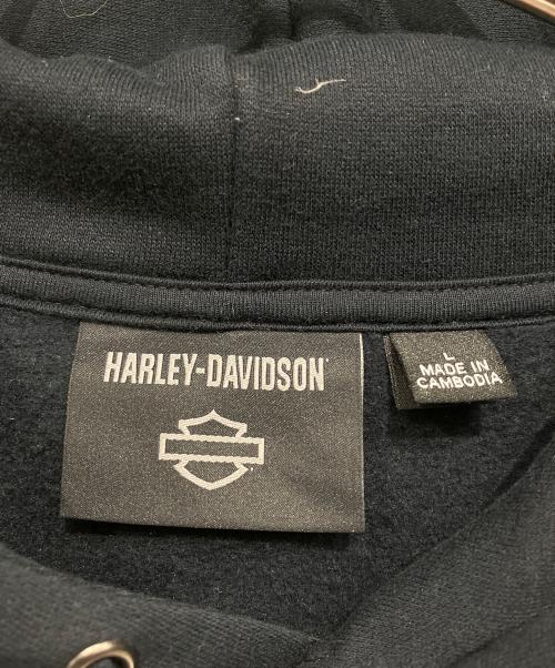HARLEY-DAVIDSON（ハーレーダビッドソン）HARLEY-DAVIDSON (ハーレーダビッドソン) プルオーバーパーカー ブラック サイズ:Lの古着・服飾アイテム