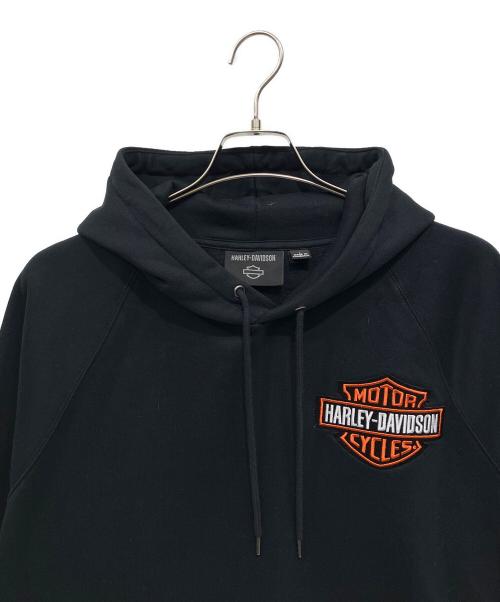 HARLEY-DAVIDSON（ハーレーダビッドソン）HARLEY-DAVIDSON (ハーレーダビッドソン) プルオーバーパーカー ブラック サイズ:Lの古着・服飾アイテム