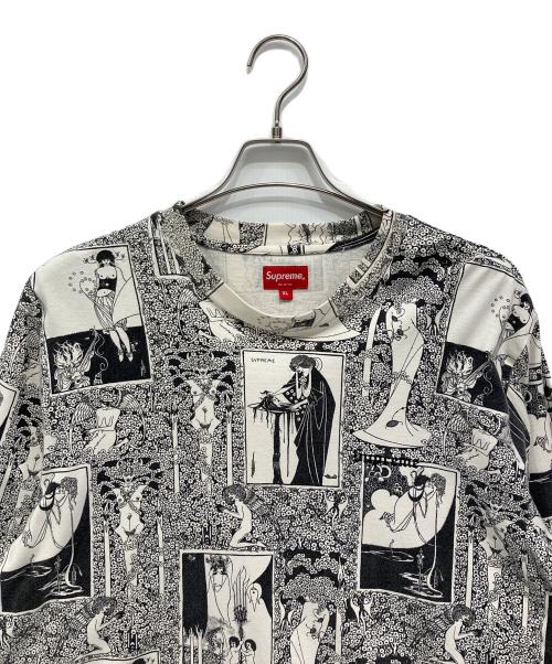 SUPREME（シュプリーム）SUPREME (シュプリーム) 長袖カットソー ホワイト×ブラック サイズ:XLの古着・服飾アイテム