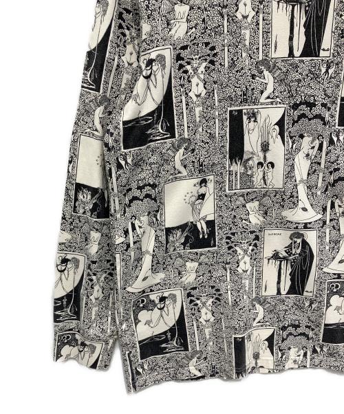 SUPREME（シュプリーム）SUPREME (シュプリーム) 長袖カットソー ホワイト×ブラック サイズ:XLの古着・服飾アイテム