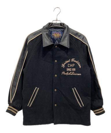 CHAPS RALPH LAUREN バックロゴ 袖革 スタジャン M ブラック 中古・古着通販】CHAPS RALPH LAUREN (チャップス ラルフローレン