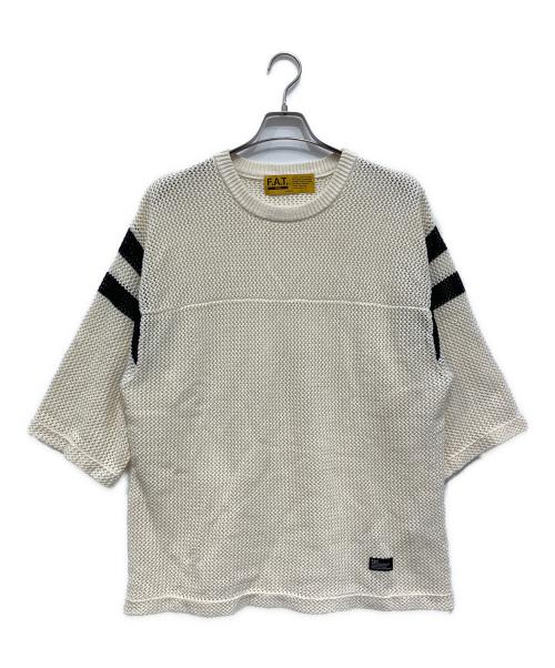 FAT（エフエーティー）FAT (エフエーティー) メッシュニット ホワイト×ブラック サイズ:TITCHの古着・服飾アイテム