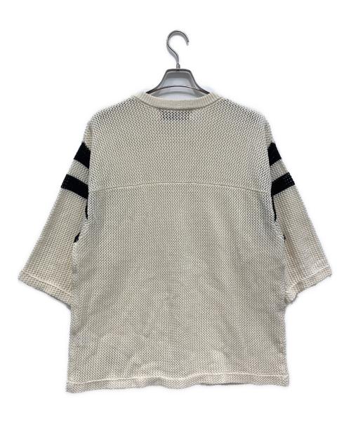 FAT（エフエーティー）FAT (エフエーティー) メッシュニット ホワイト×ブラック サイズ:TITCHの古着・服飾アイテム