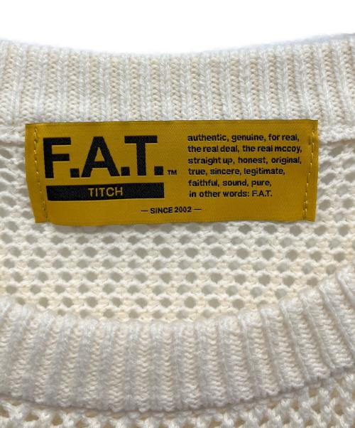 FAT（エフエーティー）FAT (エフエーティー) メッシュニット ホワイト×ブラック サイズ:TITCHの古着・服飾アイテム