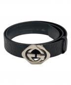 GUCCIグッチ）の古着「レザーベルト」｜ブラック