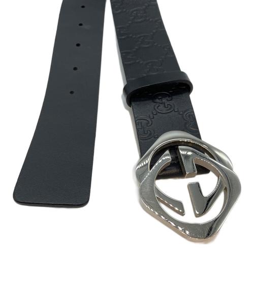 GUCCI（グッチ）GUCCI (グッチ) レザーベルト ブラック サイズ:100・40の古着・服飾アイテム
