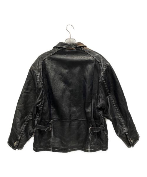 DIESEL（ディーゼル）DIESEL (ディーゼル) レザージャケット ブラック サイズ:Mの古着・服飾アイテム