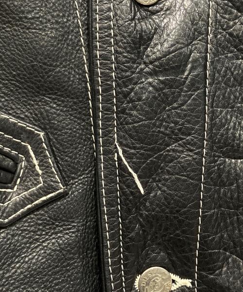 DIESEL（ディーゼル）DIESEL (ディーゼル) レザージャケット ブラック サイズ:Mの古着・服飾アイテム