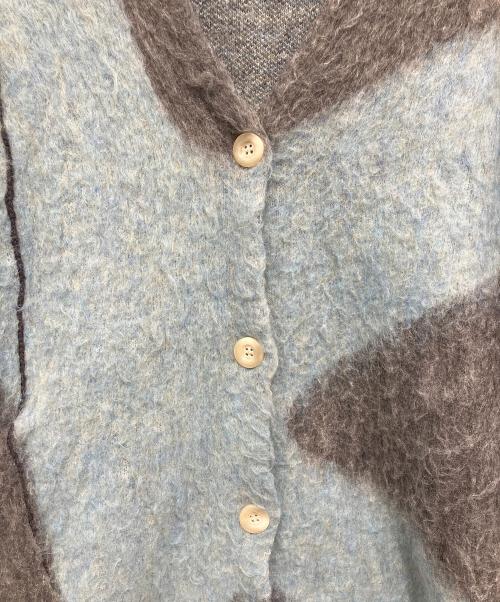 Knuth Marf（クヌースマーフ）Knuth Marf (クヌースマーフ) 厚手カーディガン ライトブルー×グレー サイズ:不明の古着・服飾アイテム