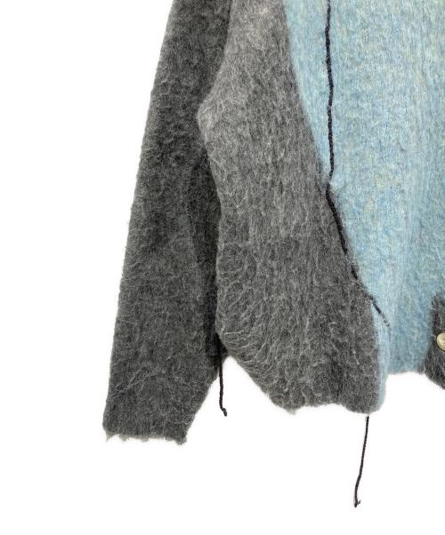 Knuth Marf（クヌースマーフ）Knuth Marf (クヌースマーフ) 厚手カーディガン ライトブルー×グレー サイズ:不明の古着・服飾アイテム