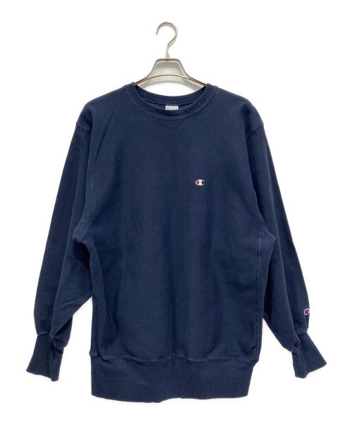 Champion REVERSE WEAVE（チャンピオン リバース ウィーブ）Champion REVERSE WEAVE (チャンピオン リバース ウィーブ) ワンポイント刺繍スウェット ネイビー サイズ:XLの古着・服飾アイテム