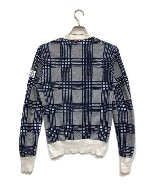 MONCLER GAMME BLEU（モンクレール ガム ブルー）MONCLER GAMME BLEU (モンクレール ガム ブルー) MAGLIONE TRICOT CARDIGAN ネイビー×ホワイト サイズ:Sの古着・服飾アイテム