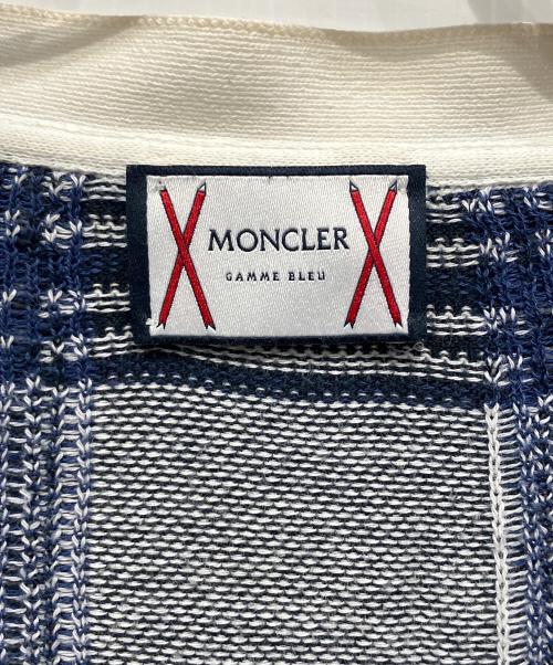 MONCLER GAMME BLEU（モンクレール ガム ブルー）MONCLER GAMME BLEU (モンクレール ガム ブルー) MAGLIONE TRICOT CARDIGAN ネイビー×ホワイト サイズ:Sの古着・服飾アイテム