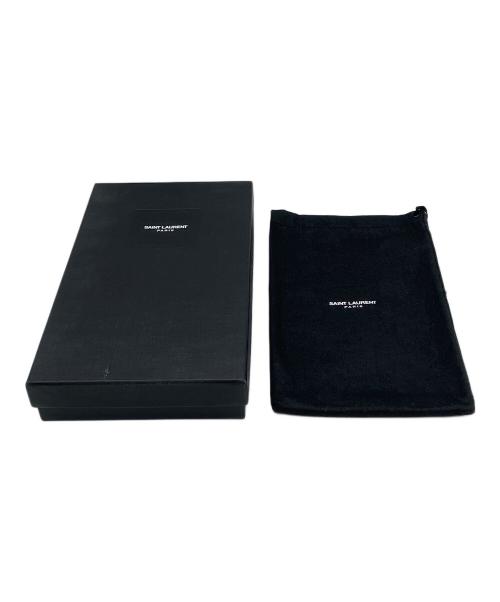 Saint Laurent Paris（サンローランパリ）Saint Laurent Paris (サンローランパリ) クロコ型押しラウンドファスナー財布 ブラックの古着・服飾アイテム