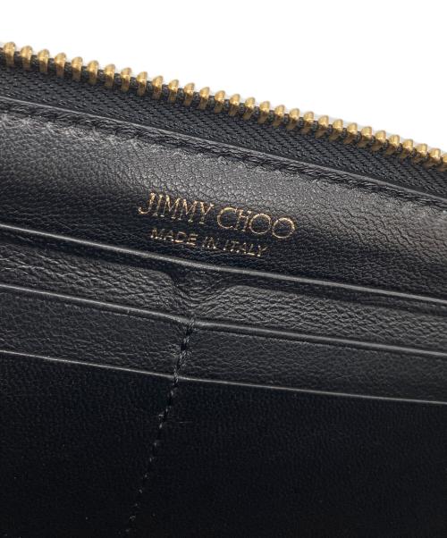 JIMMY CHOO（ジミーチュウ）JIMMY CHOO (ジミーチュウ) スターエンボスラウンドファスナー財布 ブラックの古着・服飾アイテム
