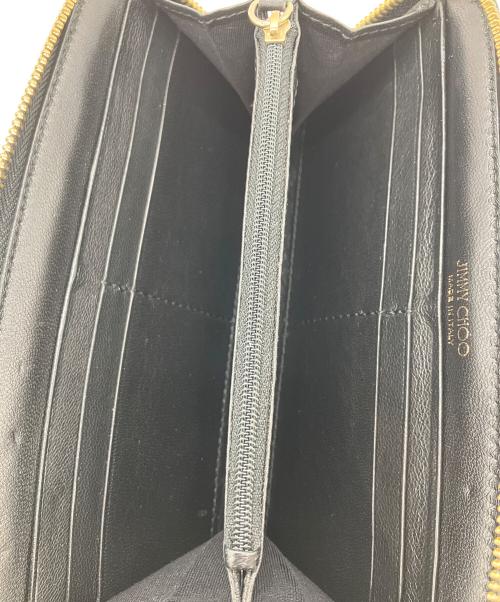 JIMMY CHOO（ジミーチュウ）JIMMY CHOO (ジミーチュウ) スターエンボスラウンドファスナー財布 ブラックの古着・服飾アイテム