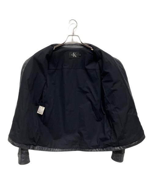 Calvin Klein（カルバンクライン）Calvin Klein (カルバンクライン) レザージャケット ブラック サイズ:Lの古着・服飾アイテム
