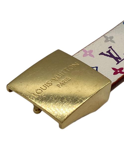 LOUIS VUITTON（ルイ ヴィトン）LOUIS VUITTON (ルイ ヴィトン) レザーベルト サンチュール キャレ ホワイト サイズ:90/36の古着・服飾アイテム