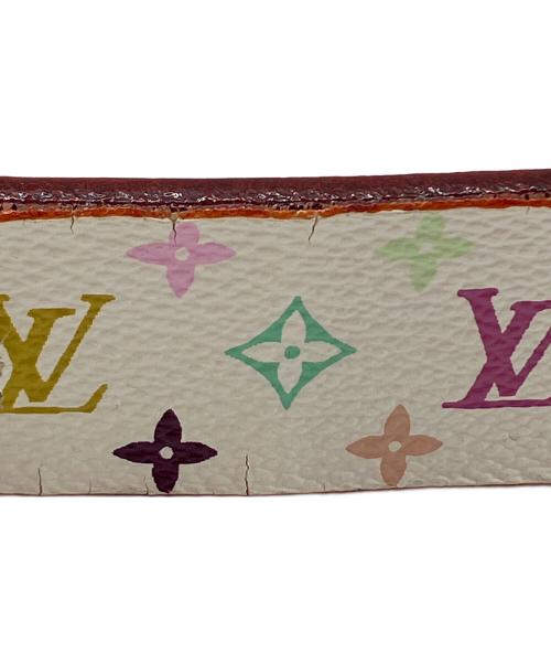 LOUIS VUITTON（ルイ ヴィトン）LOUIS VUITTON (ルイ ヴィトン) レザーベルト サンチュール キャレ ホワイト サイズ:90/36の古着・服飾アイテム