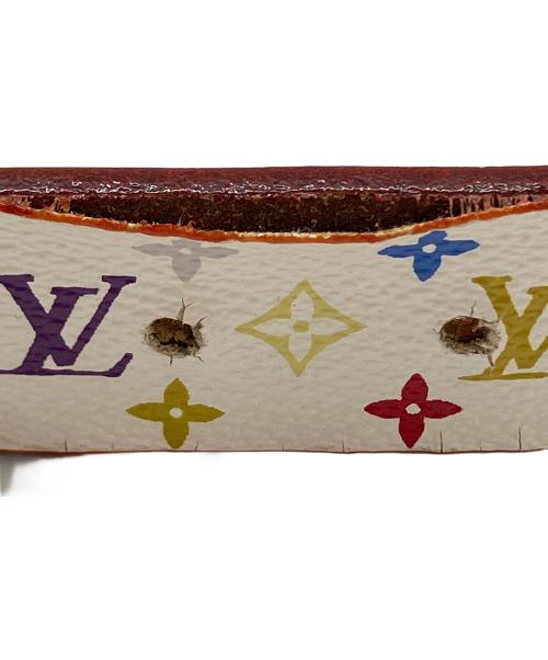 LOUIS VUITTON（ルイ ヴィトン）LOUIS VUITTON (ルイ ヴィトン) レザーベルト サンチュール キャレ ホワイト サイズ:90/36の古着・服飾アイテム