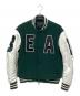 EMPORIO ARMANI（エンポリオアルマーニ）の古着「ロゴウールスタジャン」｜グリーン×ホワイト
