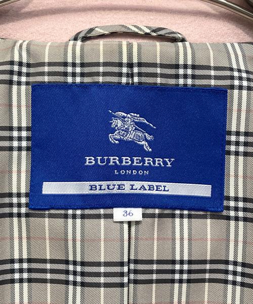 BURBERRY BLUE LABEL（バーバリーロンドンブルーレーベル）BURBERRY BLUE LABEL (バーバリーロンドンブルーレーベル) コート ピンク サイズ:36の古着・服飾アイテム