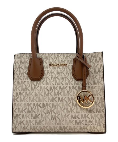 MICHAEL KORS（マイケル・コース）MICHAEL KORS (マイケル・コース) ハンドバッグ ブラウン×アイボリーの古着・服飾アイテム
