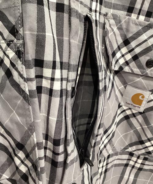 Carhartt WIP（カーハート ワークインプログレス）Carhartt WIP (カーハート ワークインプログレス) Invincible (インヴィンシブル) L/S WORK SHIRT MAX グレー×ブラック サイズ:XLの古着・服飾アイテム