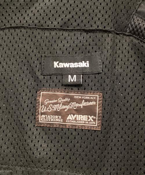 kawasaki（カワサキ）kawasaki (カワサキ) AVIREX (アヴィレックス) ライディングジャケット ブラック サイズ:Mの古着・服飾アイテム